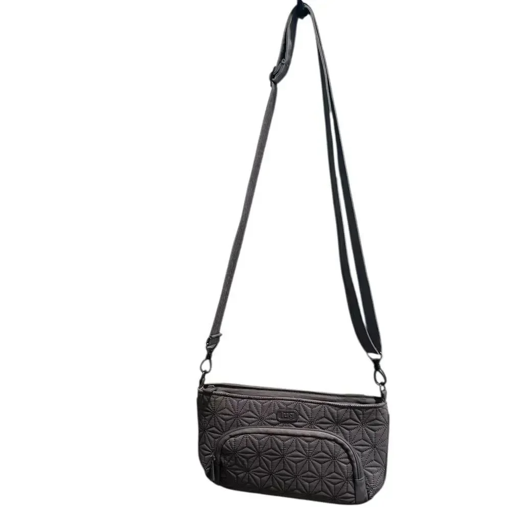 Lug Flyer Quilted Crossbody Bag in Slate Gray
